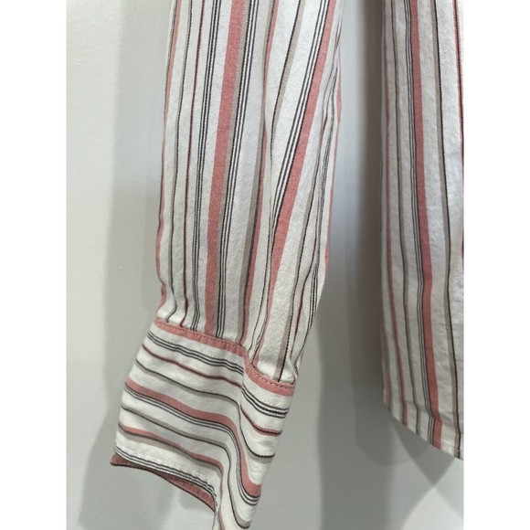 Pendleton Womens Stripe Cotton Button up Work Pink Grey Shirt‎ XL - Picture 3 of 7